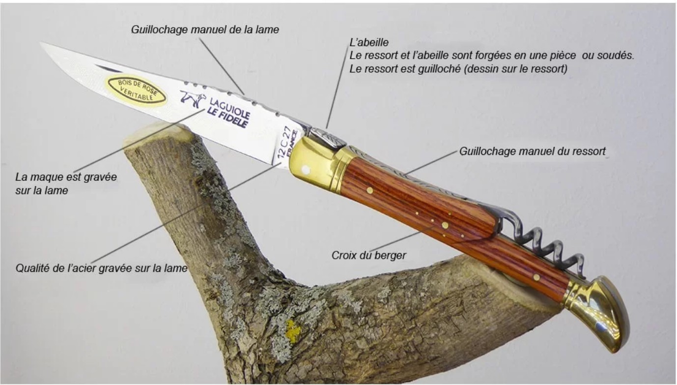 Checklist : reconnaître un vrai Laguiole Checklist anti-contrefaçon : 8 critères pour reconnaître un vrai couteau Laguiole (abeille, ressort, mitres, rivets, gravure)
